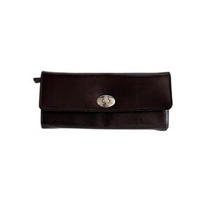 Wolf London Leather Brown Jewelry Accessory Travel Organizer Rollup Wallet Case